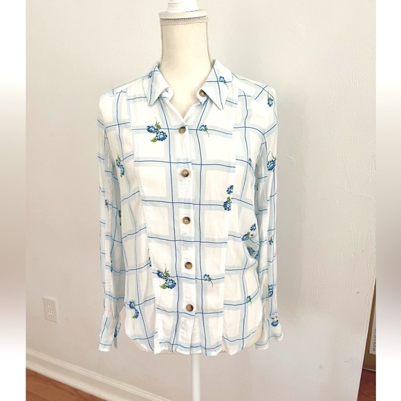 Free People Window to My Heart Button Up Top Blouse - Picture 2 of 7